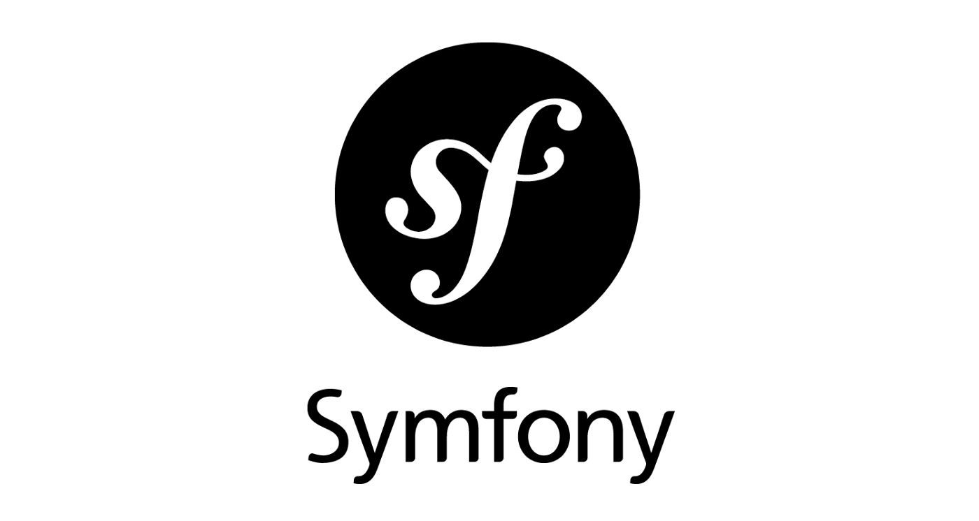 a black and white graphic logo, with the word Symfony.