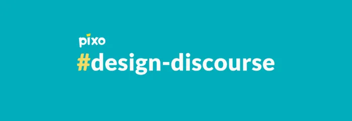 Text showing the title of Pixo's #design-discourse Slack channel.