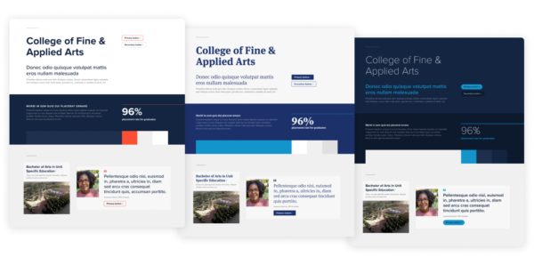 Design palettes for the College of Fine & Applied Arts