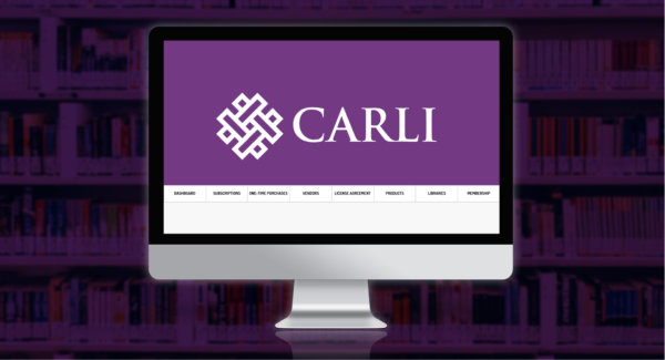 CARLI logo on computer screen