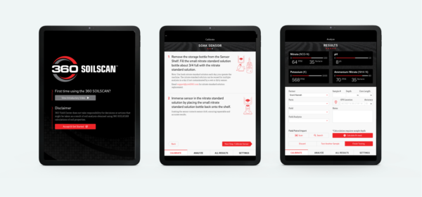 SoilScan app screens