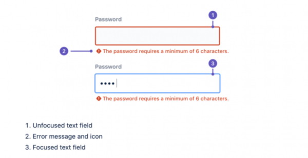 Form field outlined in red with error text underneath