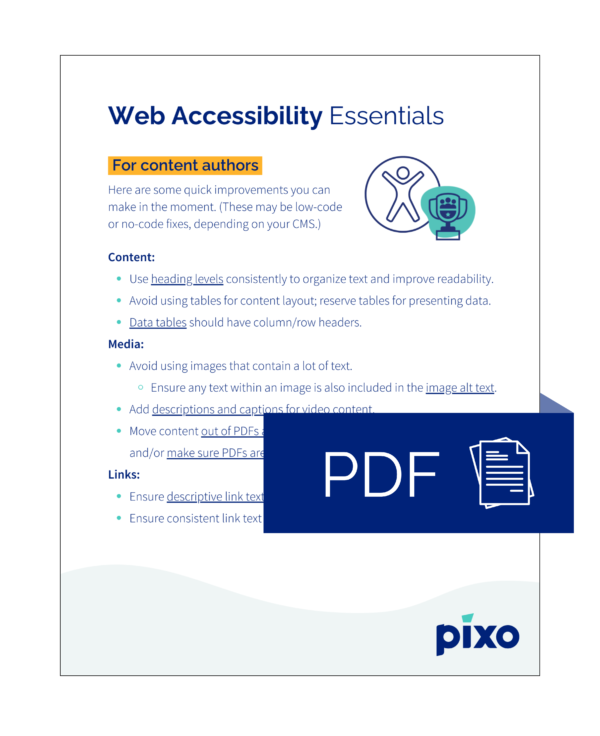 A screenshot of a one-page excerpt of the accessibility guide document