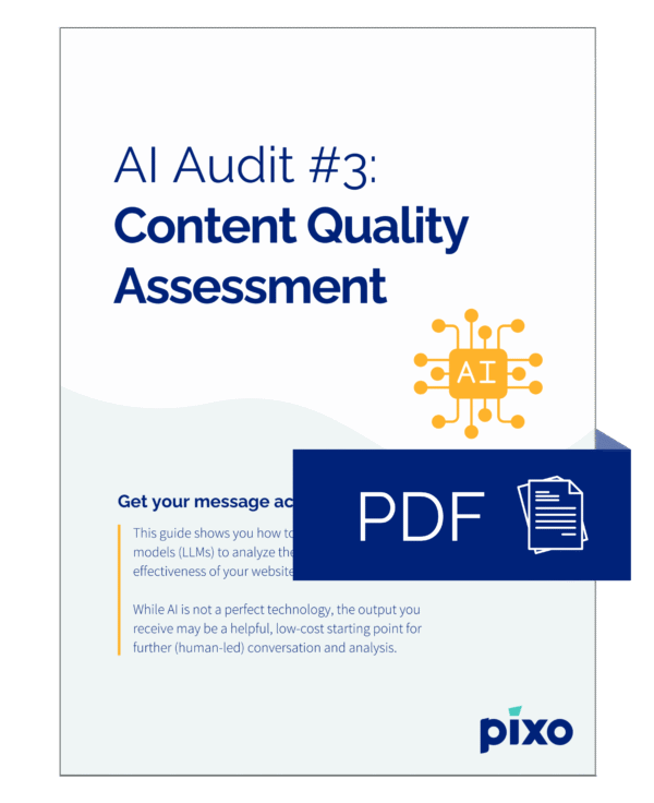 thumbnail image of first page of the document titled AI audit #3, Content Quality