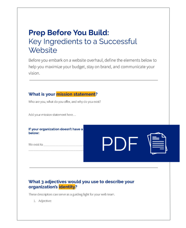 screenshot of first page of the Prep Before You Build guide document