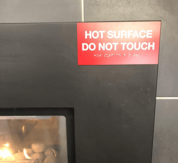 Braille sign that reads 