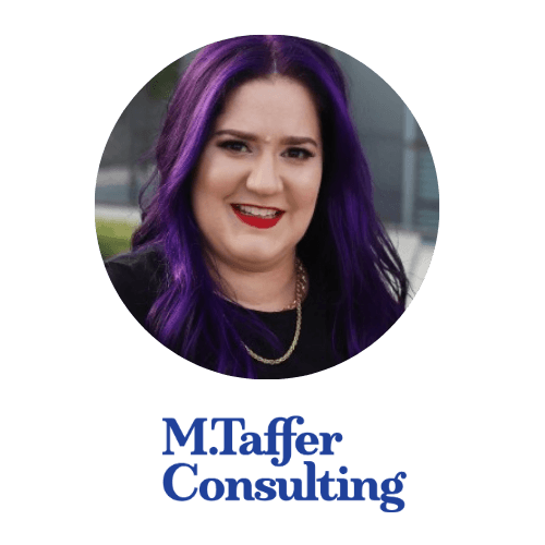 Headshot of post author Marissa Taffer in a circular frame above the M. Taffer Consulting logo