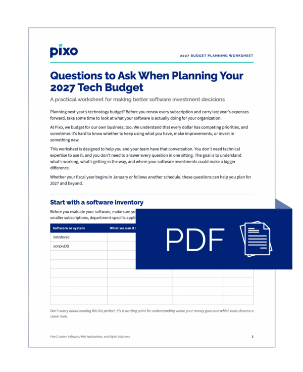 Thumbnail image of the cover of the tech budget planning worksheet pdf